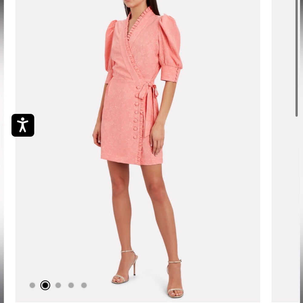 Hofmann Copenhagen Wrap Dress Pink‎ Floral Camille Dress Size 34 Small